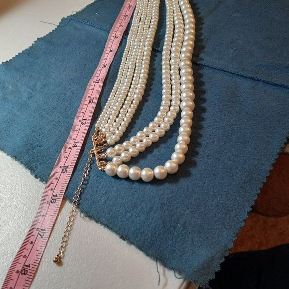 Pearl necklace faux statement jewelry - Picture 7 of 7